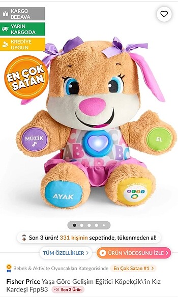 Fisher Price Eğitici Köpekçiğin Kız Kardeşi