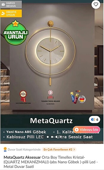 Metaquartz Metal Saat Pilli Ledli