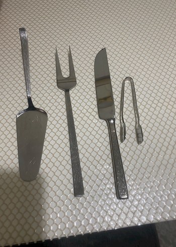 Gri Paslanmaz Çelik 4 Parça Servis Seti
