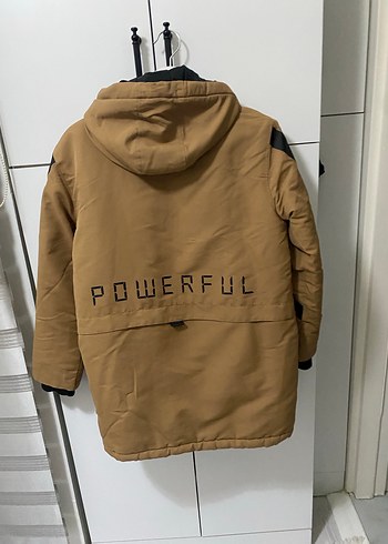 Kahverengi Kapüşonlu Erkek Çocuk Kaban - Görsel 4