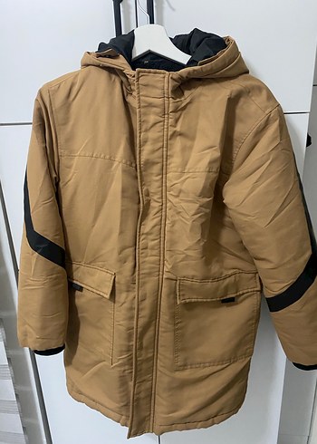 Kahverengi Kapüşonlu Erkek Çocuk Kaban - Görsel 2