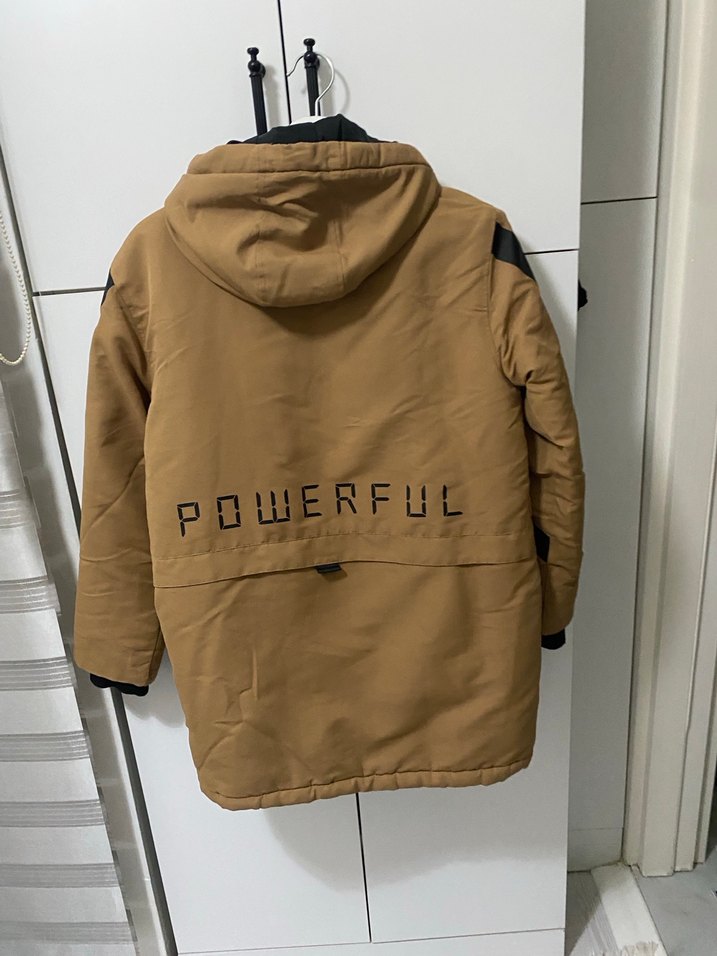 Kahverengi Kapüşonlu Erkek Çocuk Kaban - Görsel 4