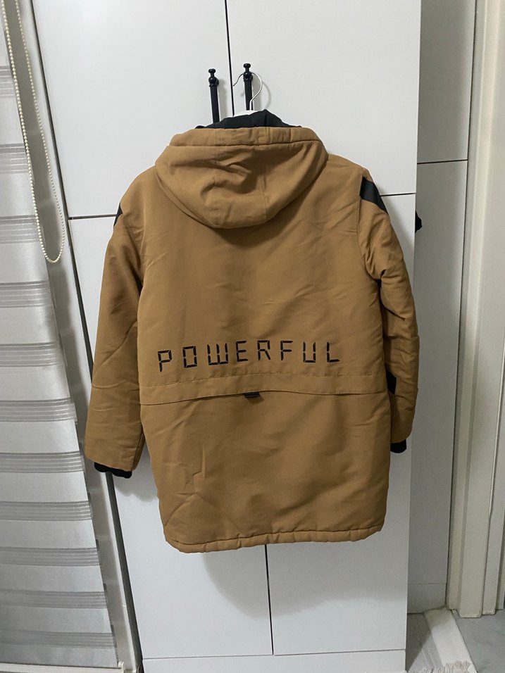 Kahverengi Kapüşonlu Erkek Çocuk Kaban - Görsel 5