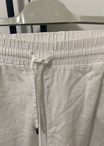 %100 keten beyaz pantolon - Görsel 2