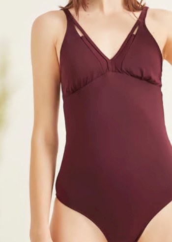 Bordo Strappy Kadın Mayo - Görsel 4