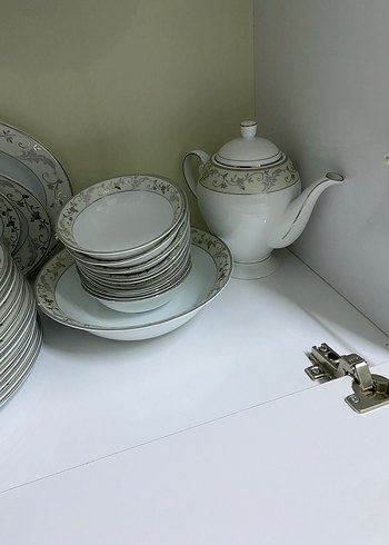 Beyaz ve Gri Desenli Yemek Tabağı Seti - Görsel 4