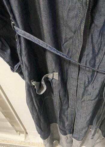 44 Beden Gri Uzun Denim Kadın Elbise