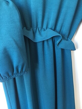 36 Beden mavi Renk Mavi fırfırlı elbise