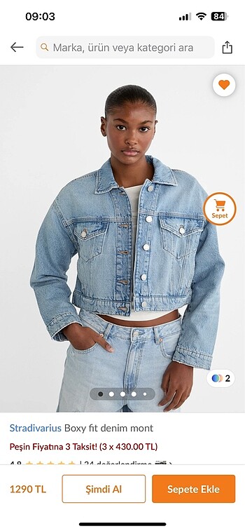 Stradivarius denim ceket