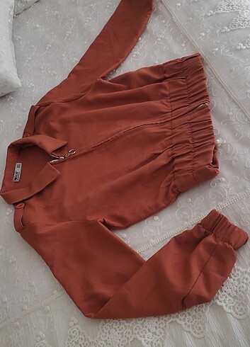 xl Beden Kiremit rengi fermuarlı ceket