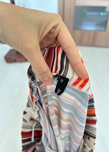 Bohem 42 beden Çok Renkli Midi Hamile Etek - Görsel 4