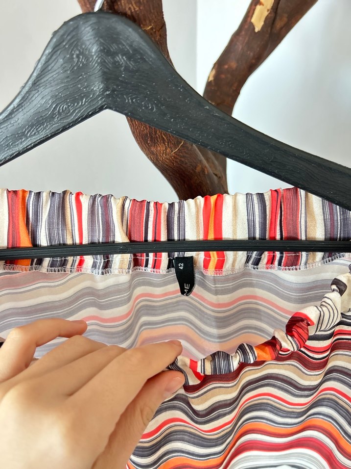 Bohem 42 beden Çok Renkli Midi Hamile Etek - Görsel 3