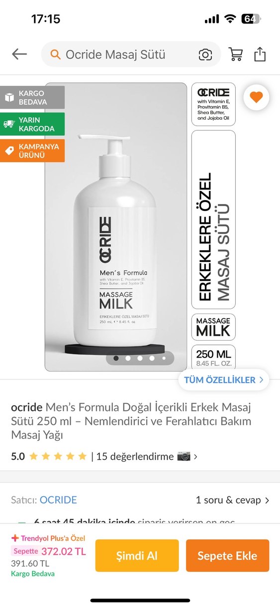 Erkekler için Masaj Sütü - Görsel 4