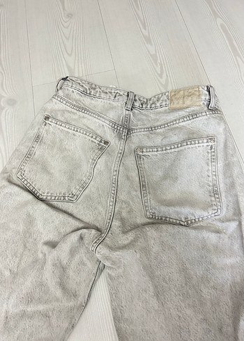 Gri Baskılı Rahat Kesim Kadın Kot Pantolon - Görsel 12