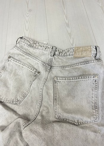 Gri Baskılı Rahat Kesim Kadın Kot Pantolon - Görsel 8