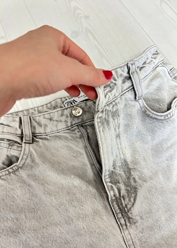 Gri Baskılı Rahat Kesim Kadın Kot Pantolon - Görsel 6