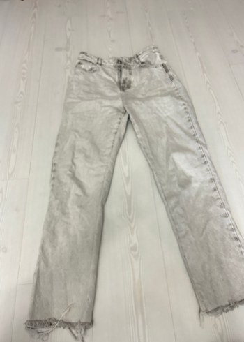 Gri Baskılı Rahat Kesim Kadın Kot Pantolon - Görsel 2