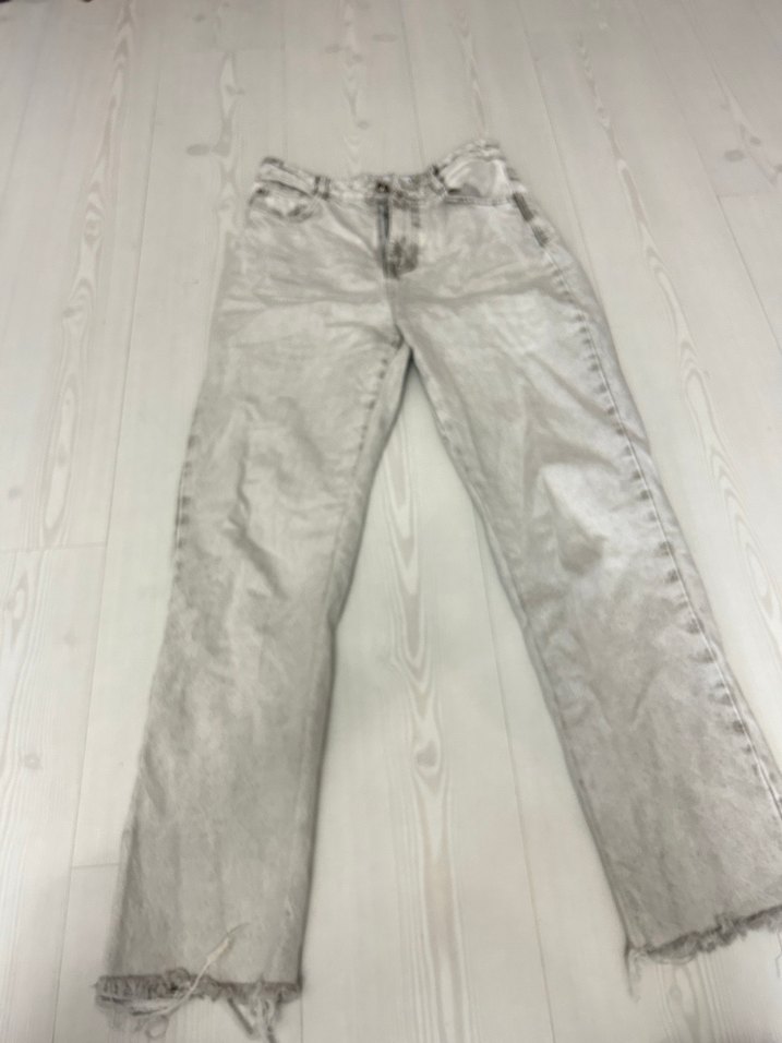 Gri Baskılı Rahat Kesim Kadın Kot Pantolon - Görsel 2