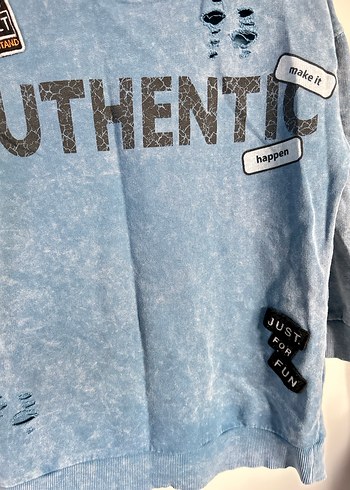 Zara 9/10 yaş Erkek Çocuk Mavi Denim Sweatshirt - Görsel 10