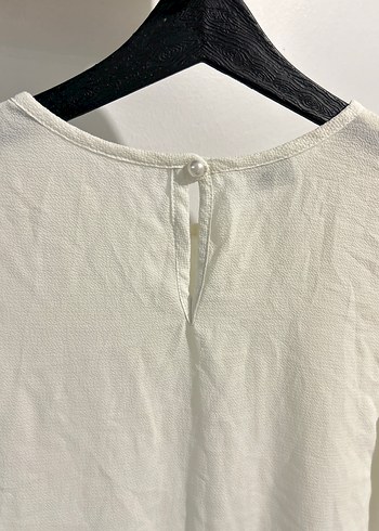 İnci İşlemeli Kolsuz s beden Beyaz Bluz - Görsel 11