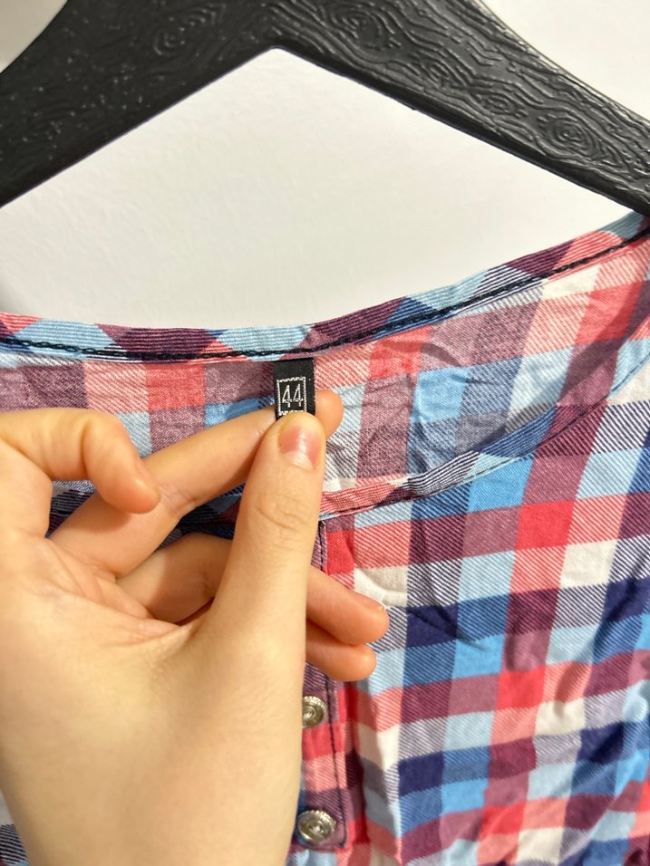 Kadın 44 beden Çok Renkli Pamuklu Düğmeli Gömlek - Görsel 5