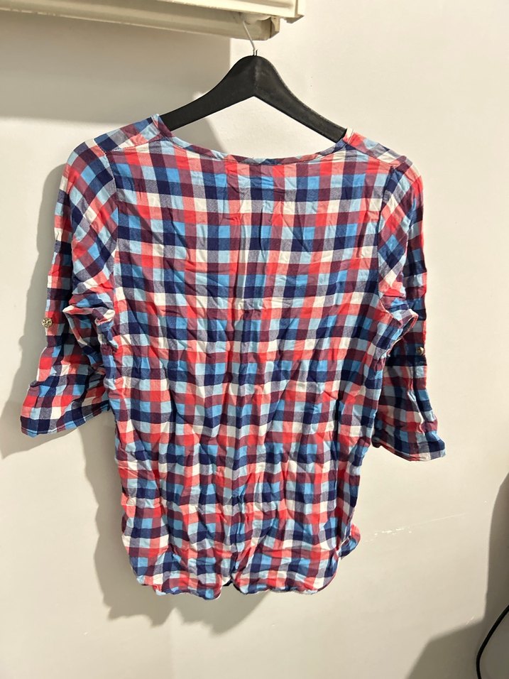 Kadın 44 beden Çok Renkli Pamuklu Düğmeli Gömlek - Görsel 4