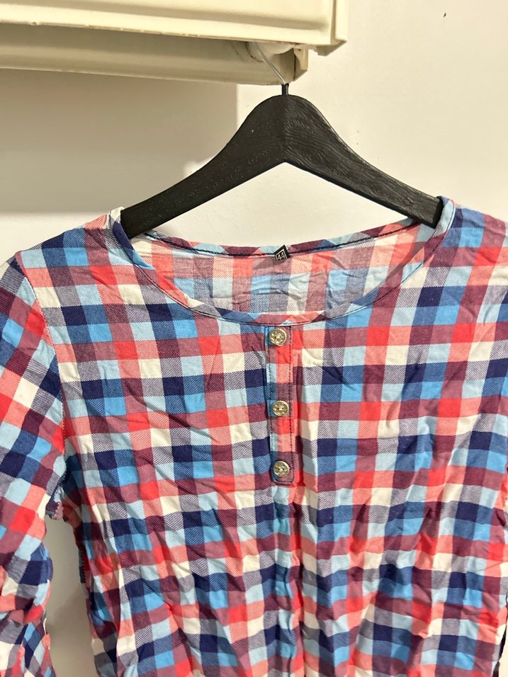 Kadın 44 beden Çok Renkli Pamuklu Düğmeli Gömlek - Görsel 2