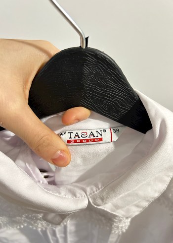 38 beden Dantel Detaylı Beyaz Kadın Gömlek - Görsel 5