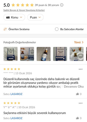 Lasaroz Saç Bakım Serumu 30ml - Görsel 16