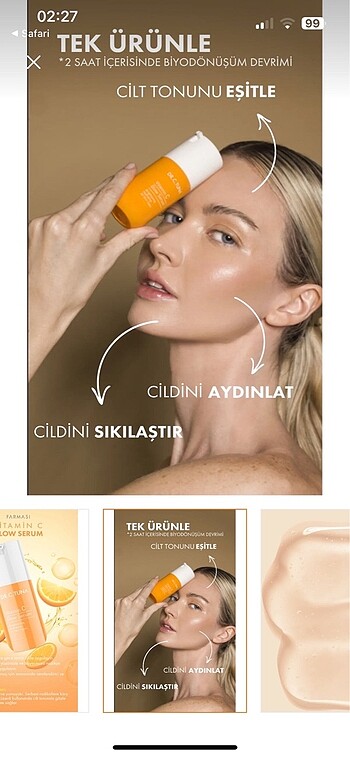  Beden Renk C vitamini parlak aydınlatıcı serum