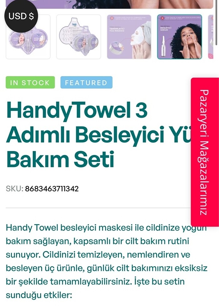 Handy Towel besleyici yüz bakım seti - Görsel 2