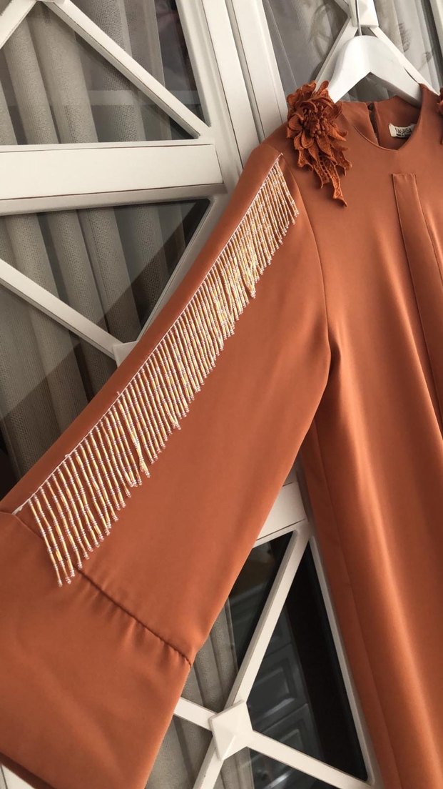 Kaliteli krep abiye elbise - Görsel 4