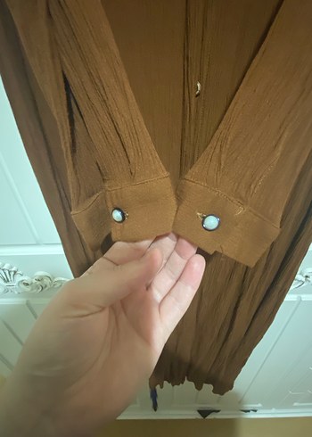 Pamuklu bürümcük kumaş tunik - Görsel 4