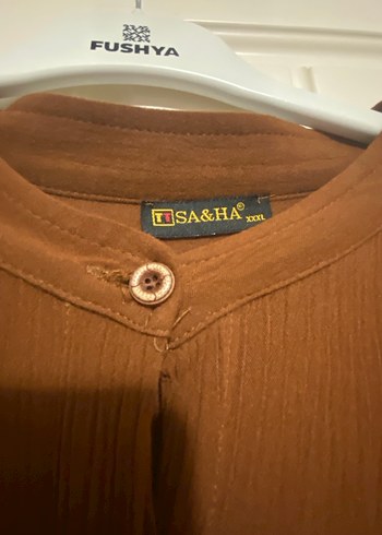 Pamuklu bürümcük kumaş tunik - Görsel 5