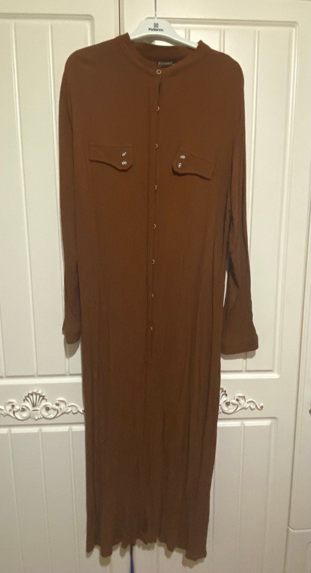 Pamuklu bürümcük kumaş tunik - Görsel 3