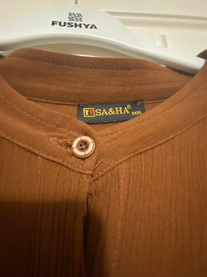 Pamuklu bürümcük kumaş tunik - Görsel 5