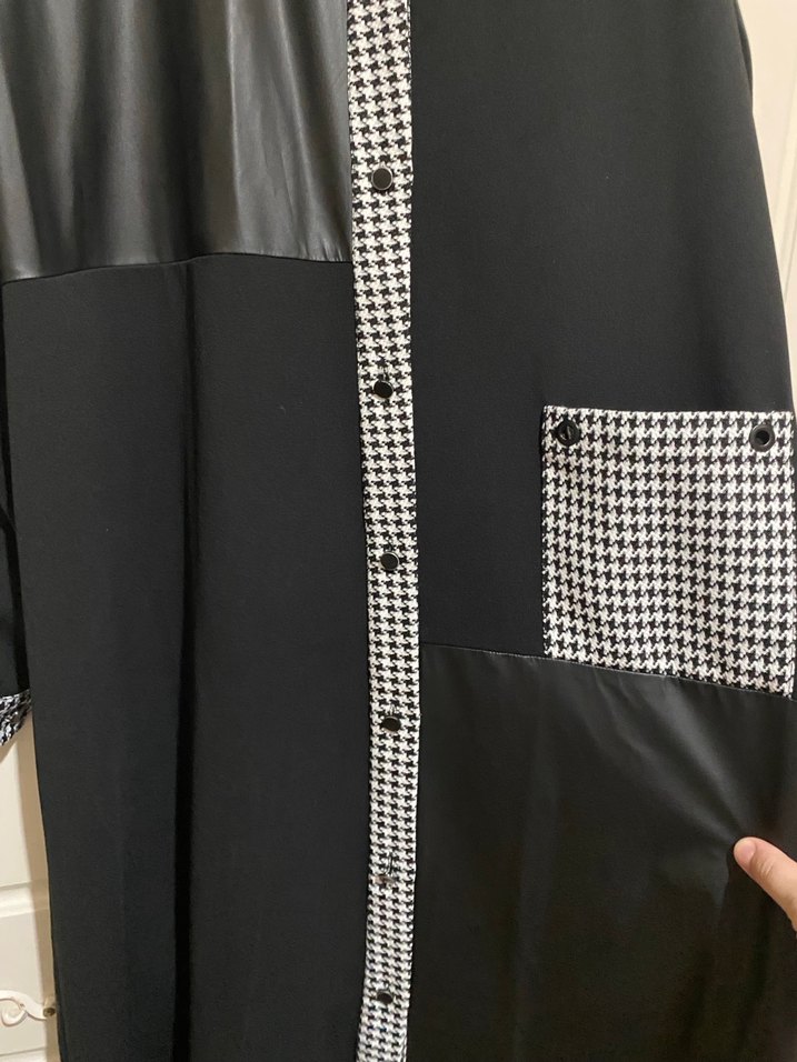 Deri detaylı tunik - Görsel 4