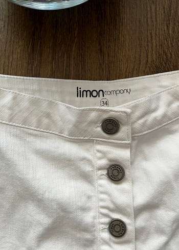Limon Company Düğmeli Beyaz Midi Kadın Etek