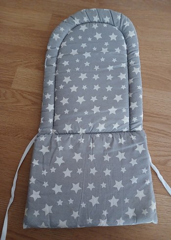 Gri Yıldız Desenli Çocuk mama sandalye mınderı - Görsel 2