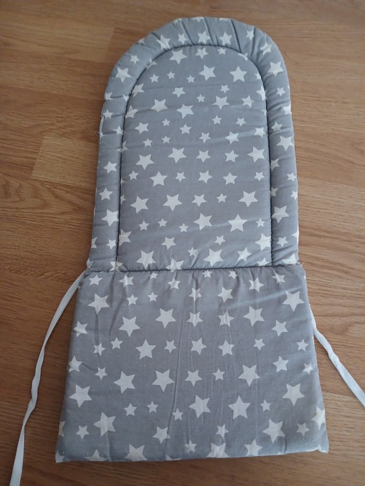 Gri Yıldız Desenli Çocuk mama sandalye mınderı - Görsel 2