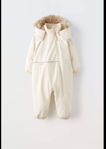 Zara Bebek Beyaz Kürklü Kar Tulumu - Görsel 2
