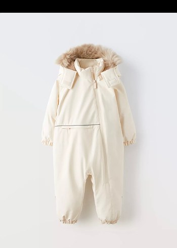 Zara Bebek Beyaz Kürklü Kar Tulumu - Görsel 3