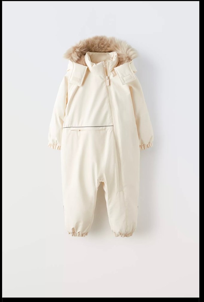 Zara Bebek Beyaz Kürklü Kar Tulumu - Görsel 2