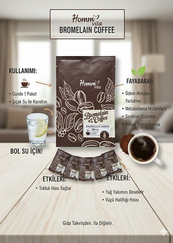 HOMM BİTKİSEL 
Bromelain Kahve Tozu - Görsel 2