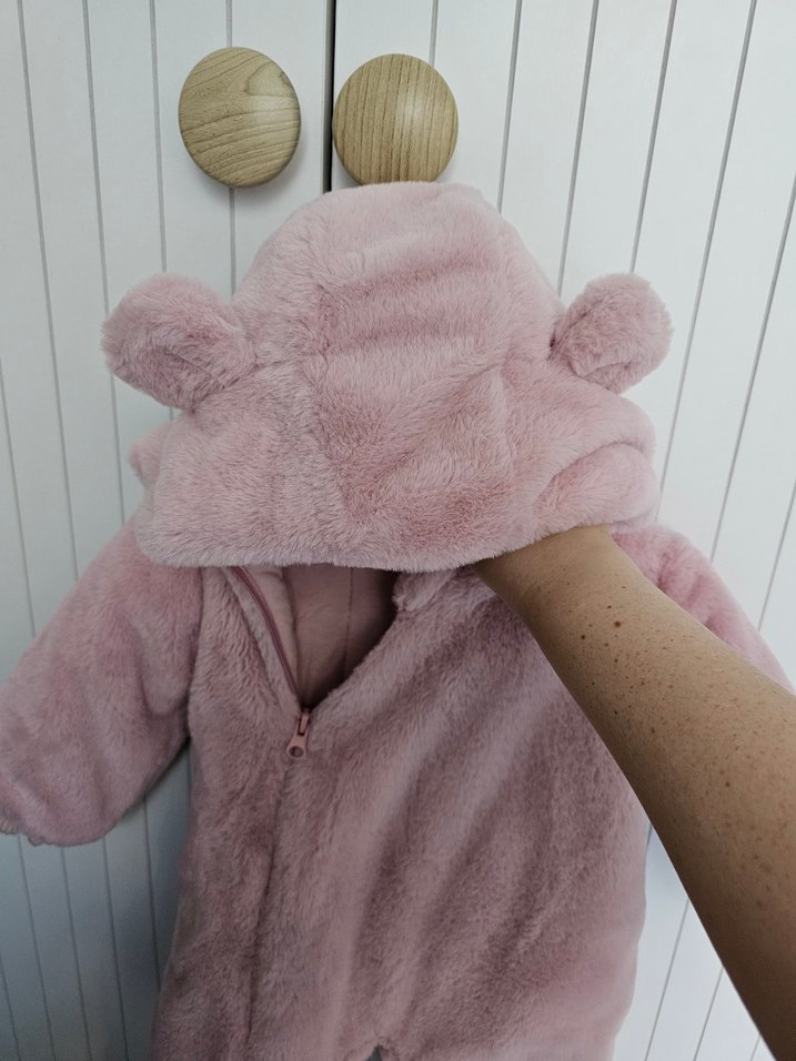 Pembe Kürklü Bebek Tulumu - Görsel 3