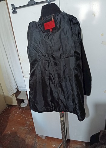 m Beden siyah Renk Siyah Düğmeli Kaban