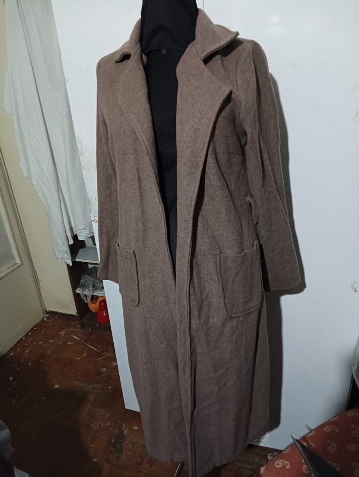 Bej Uzun Kollu Kadın sabahlık - Görsel 2