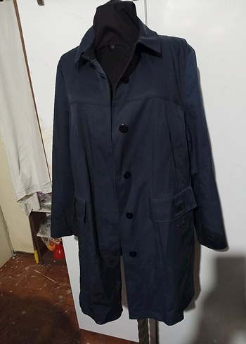 Lacivert Midi Hamile Kaban Düğmeli - Görsel 2