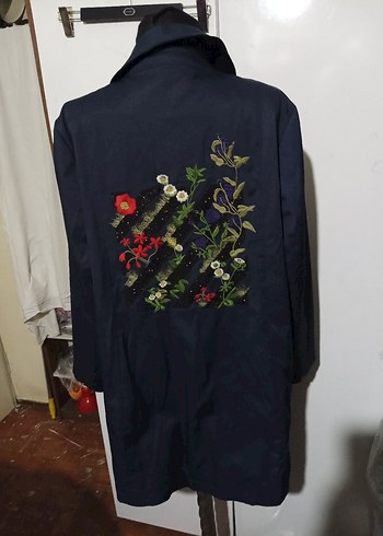 Lacivert Midi Hamile Kaban Düğmeli - Görsel 4