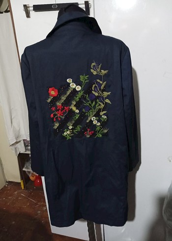 Lacivert Midi Hamile Kaban Düğmeli - Görsel 3